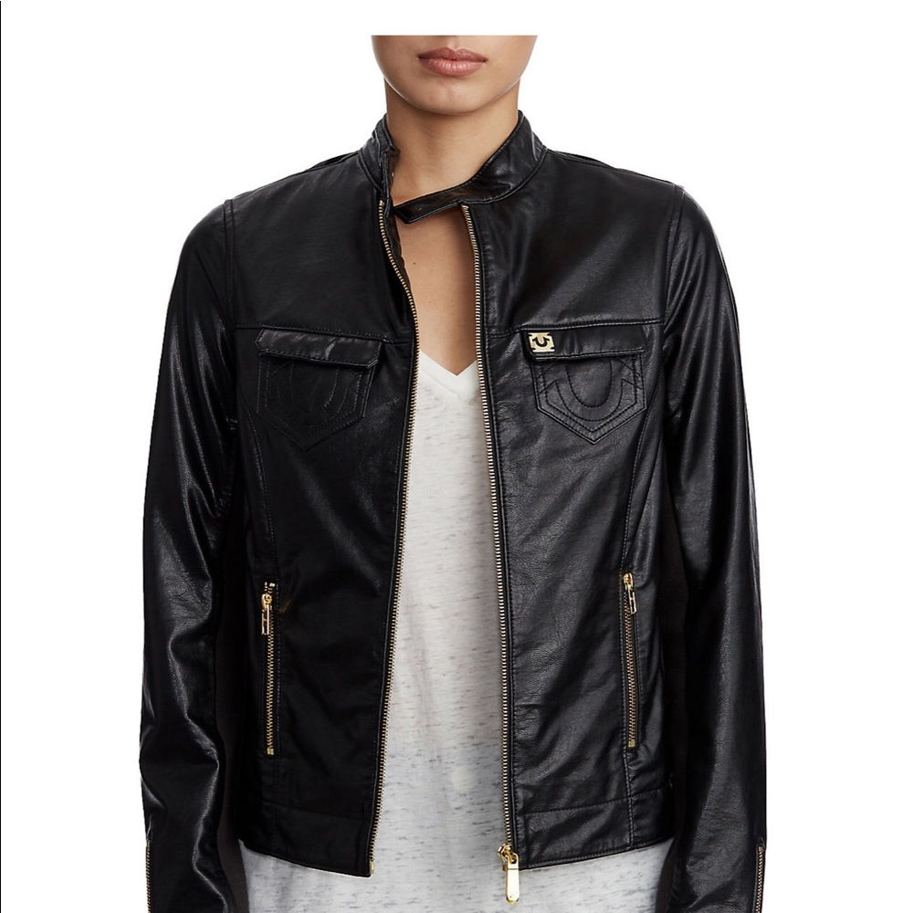 True religion vegan leather jacket